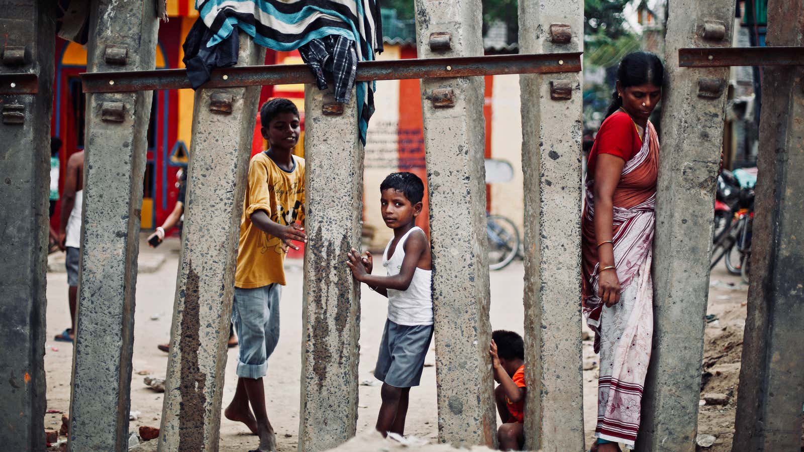 A glimpse of life in a slum in New Delhi, India.