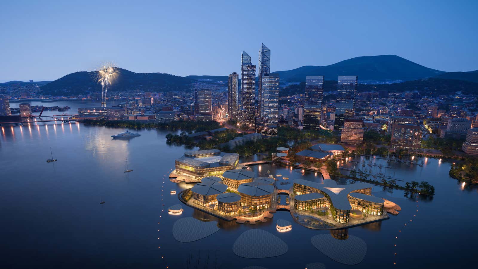 A pilot for a sustainable floating city is being built in Busan