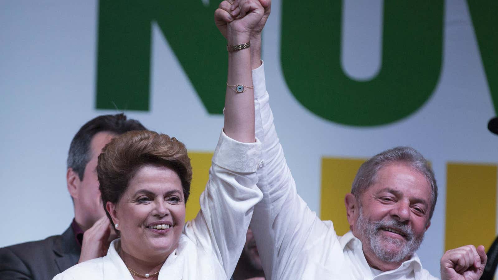 Rousseff and Lula in happier times.