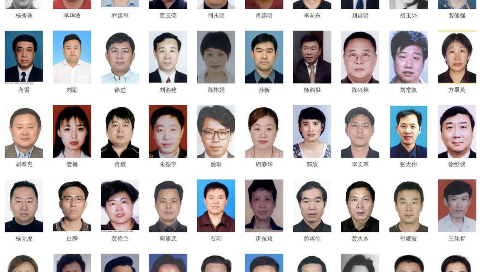 China’s most wanted.