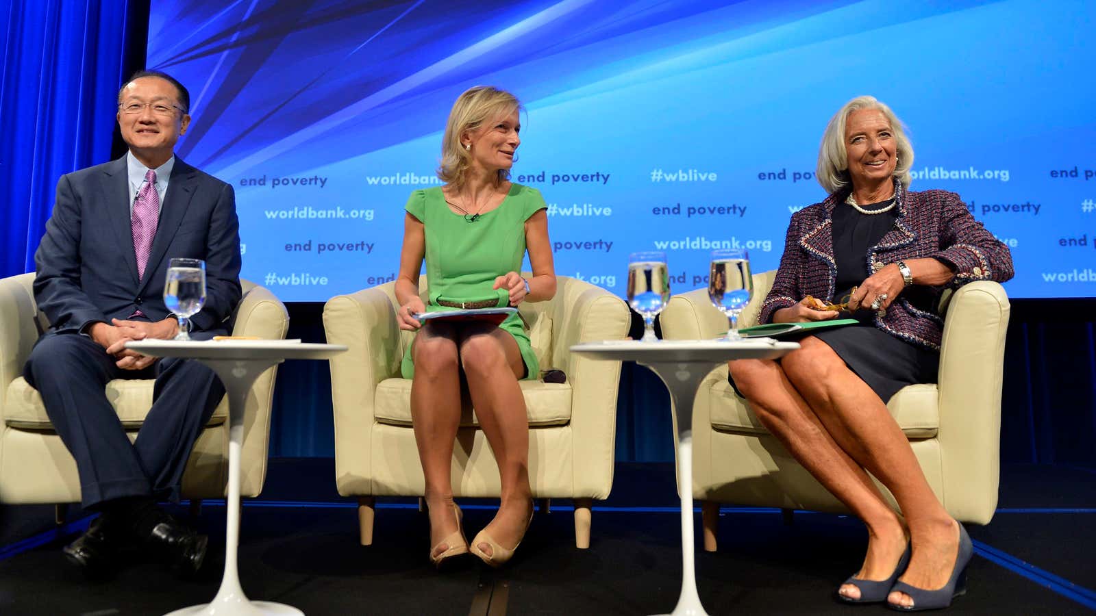 Zanny Minton Beddoes (center), The Economist’s new editor.