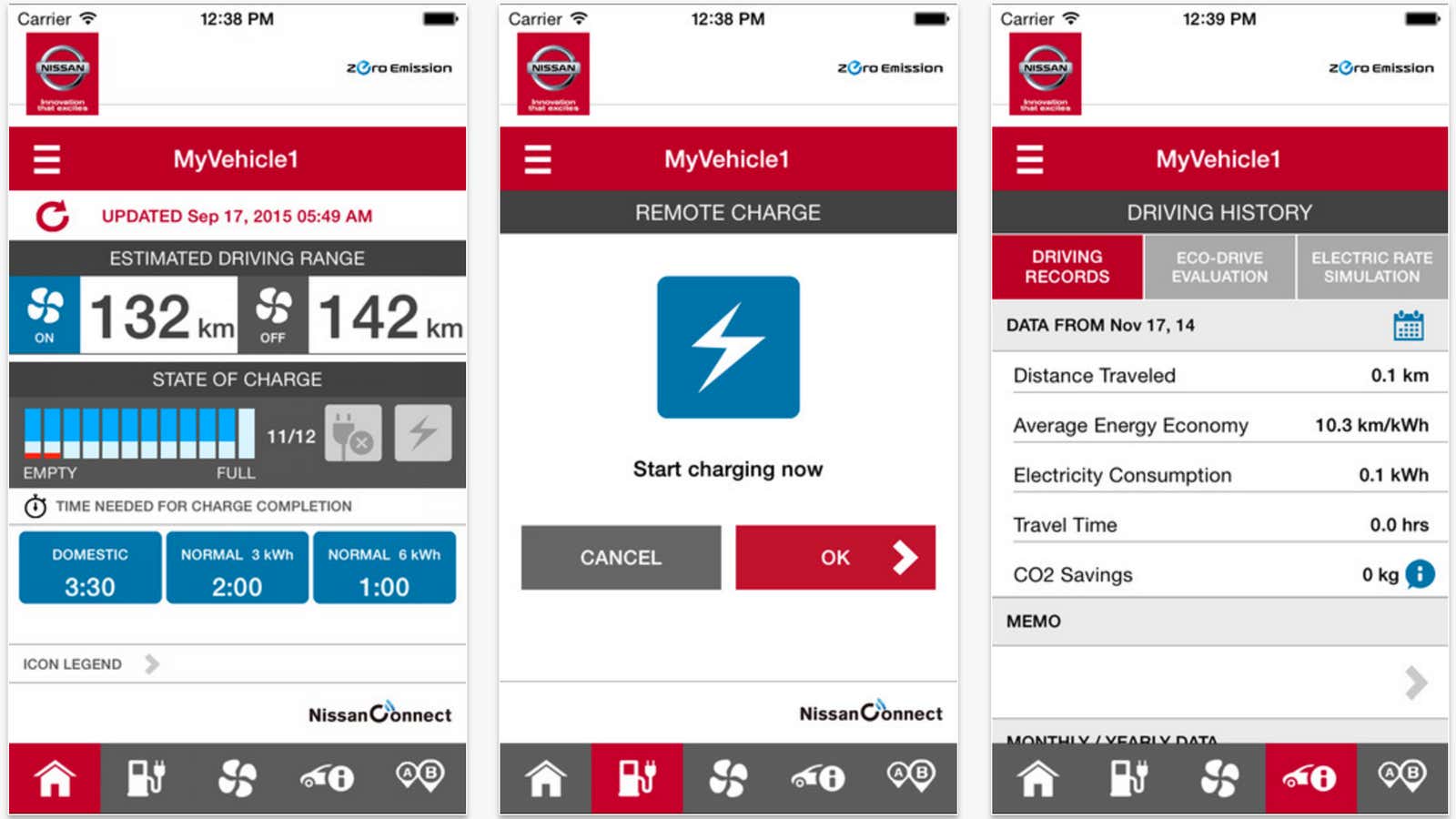 The NissanConnect EV app