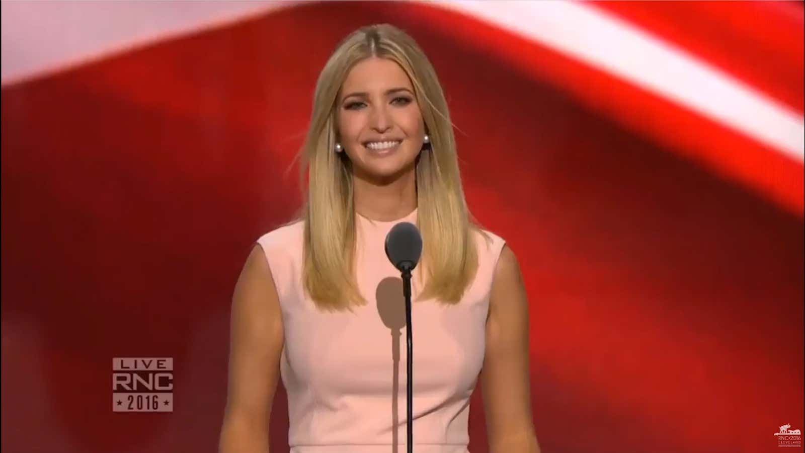 Ivanka Trump supporting her dad.