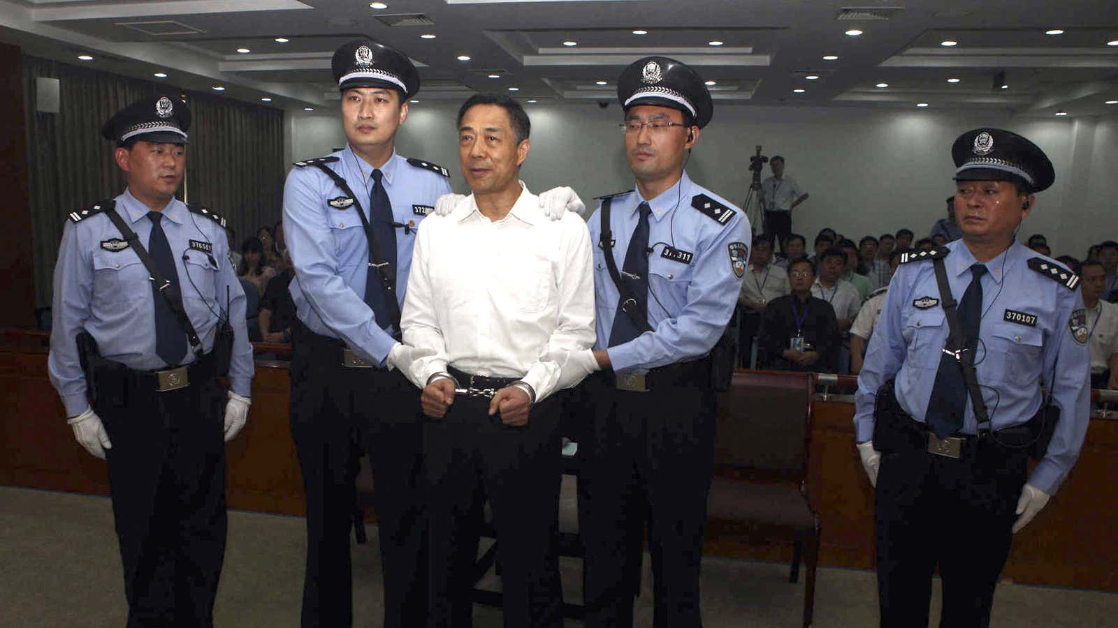 The former Chinese official in the courtroom today.