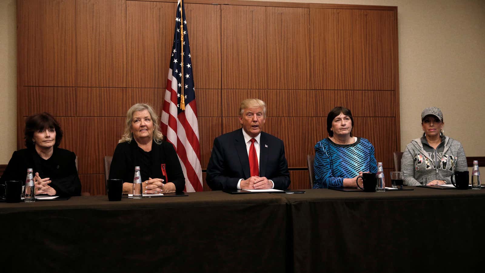 Prior to the debate, Trump with Clinton’s accusers.