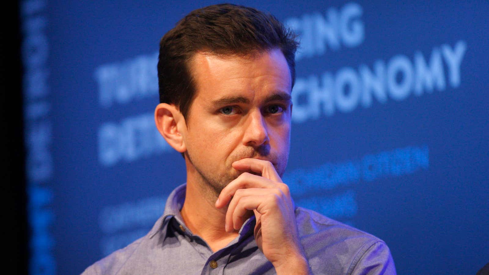 Square founder Jack Dorsey, in pivot mode.