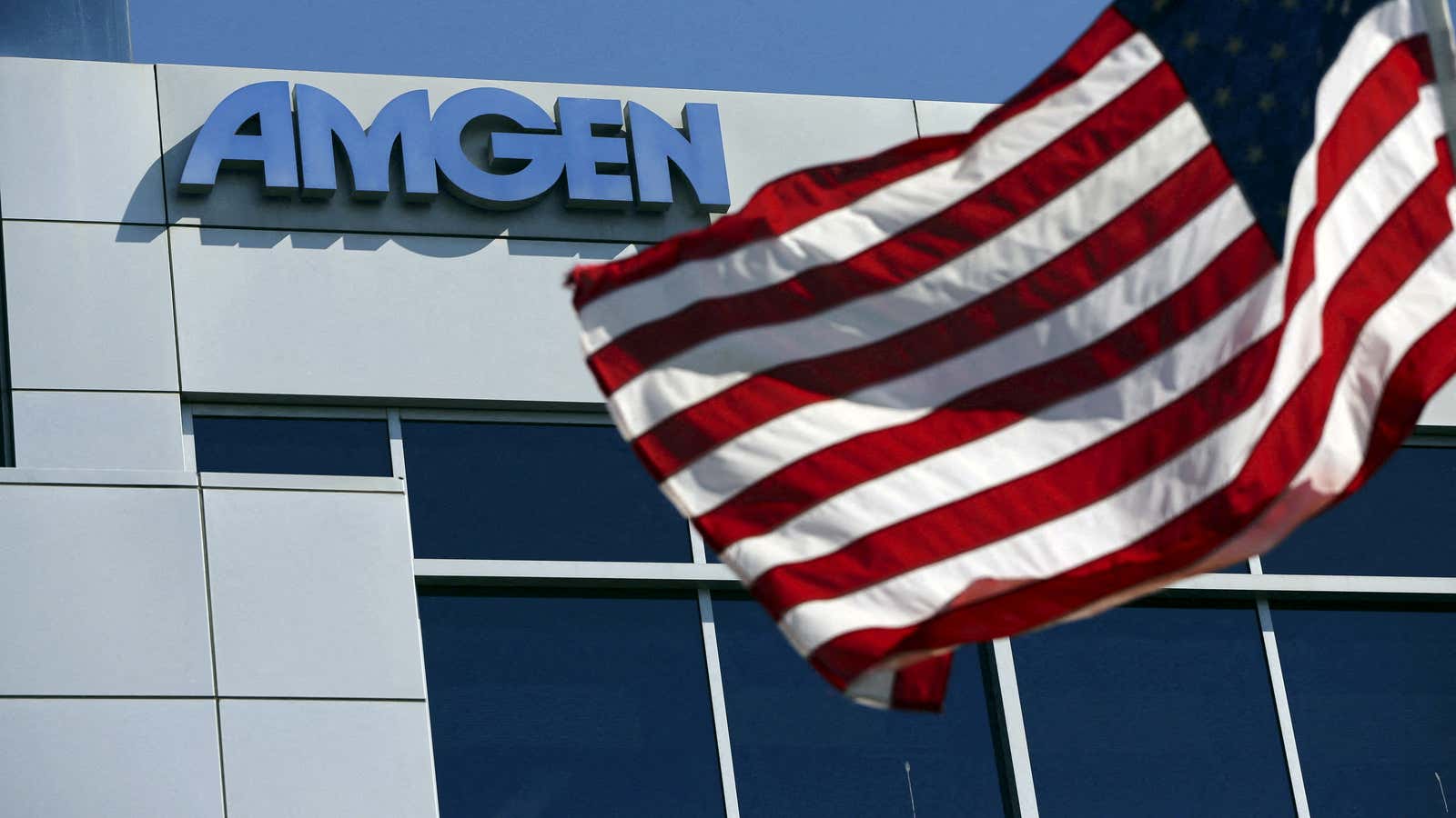 An Amgen sign is seen at the company&#39;s office in South San Francisco, California