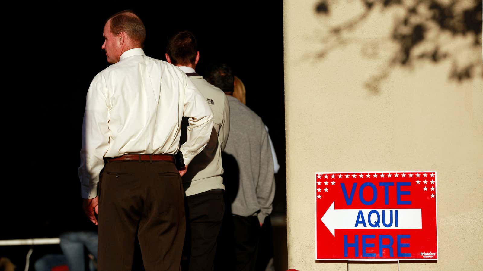 Voters in El Paso, Texas, wait to have their say.