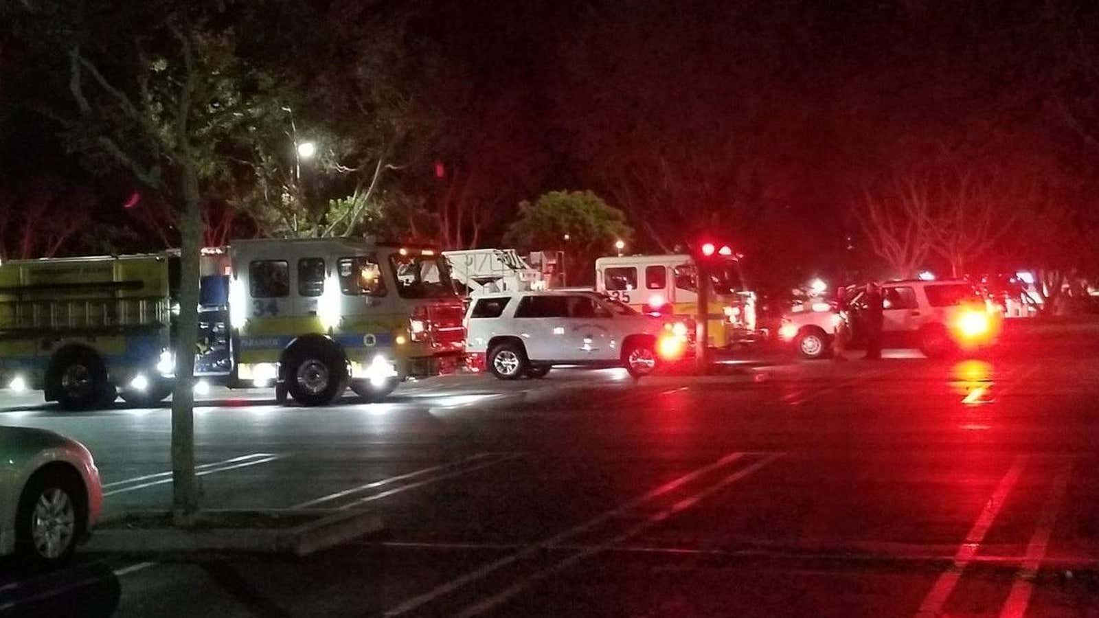 First responders outside Borderline Bar and Grill.