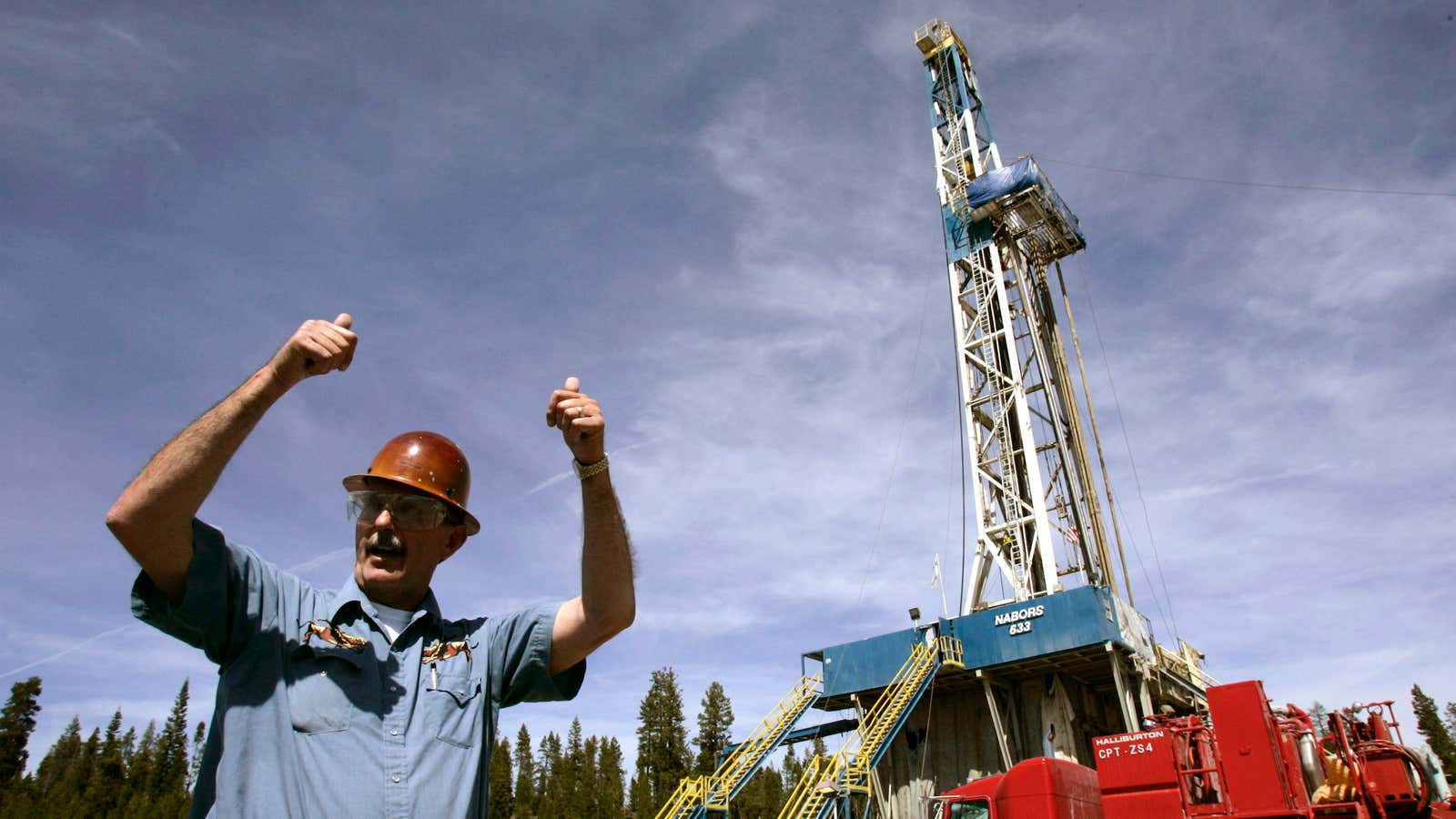 A geothermal drilling rig in Oregon. Kinda like oil, but without the money.