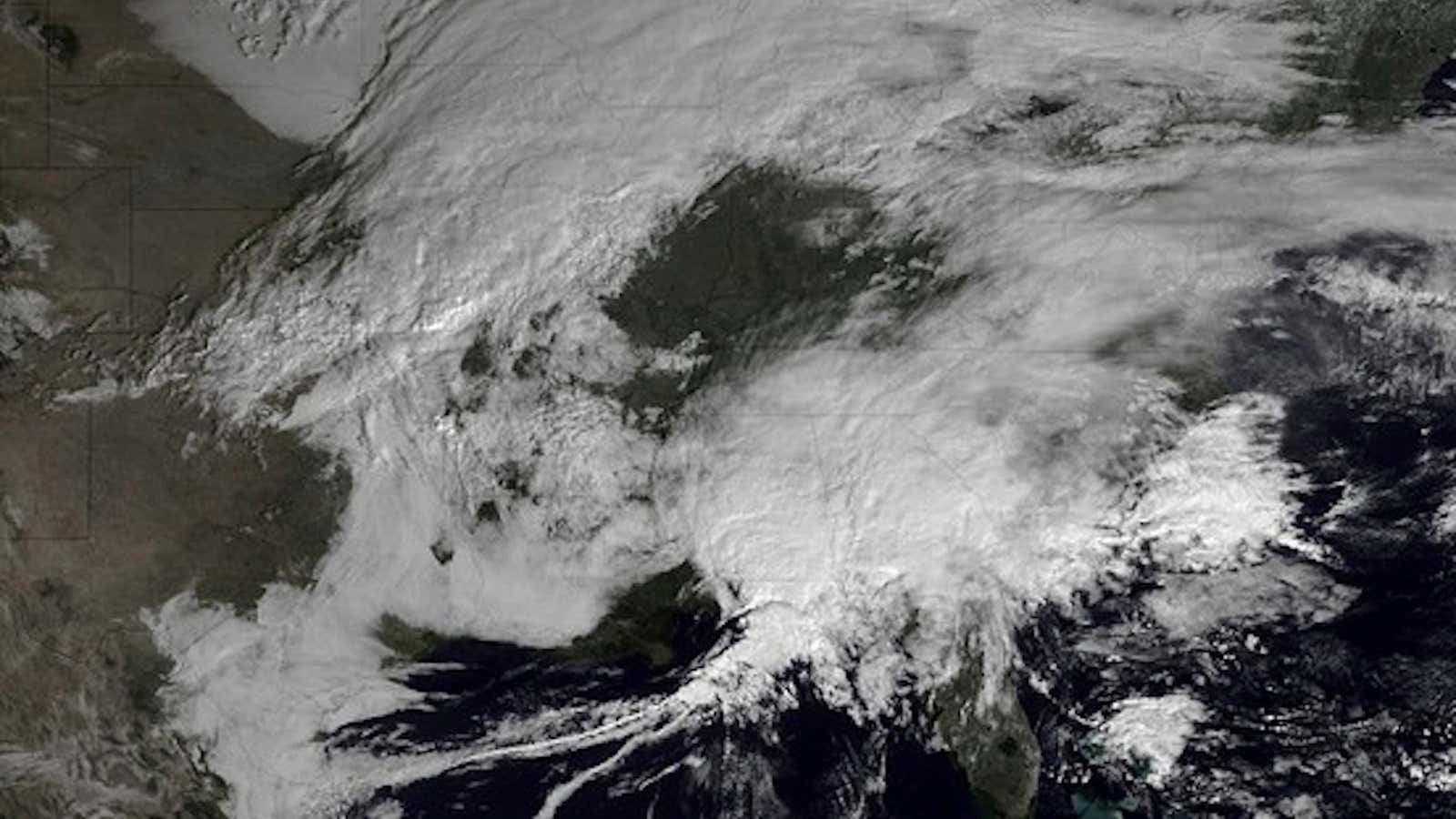 Nemo envelops the American northeast. This picture was taken in the pre-dawn hours on Friday, Feb. 8.