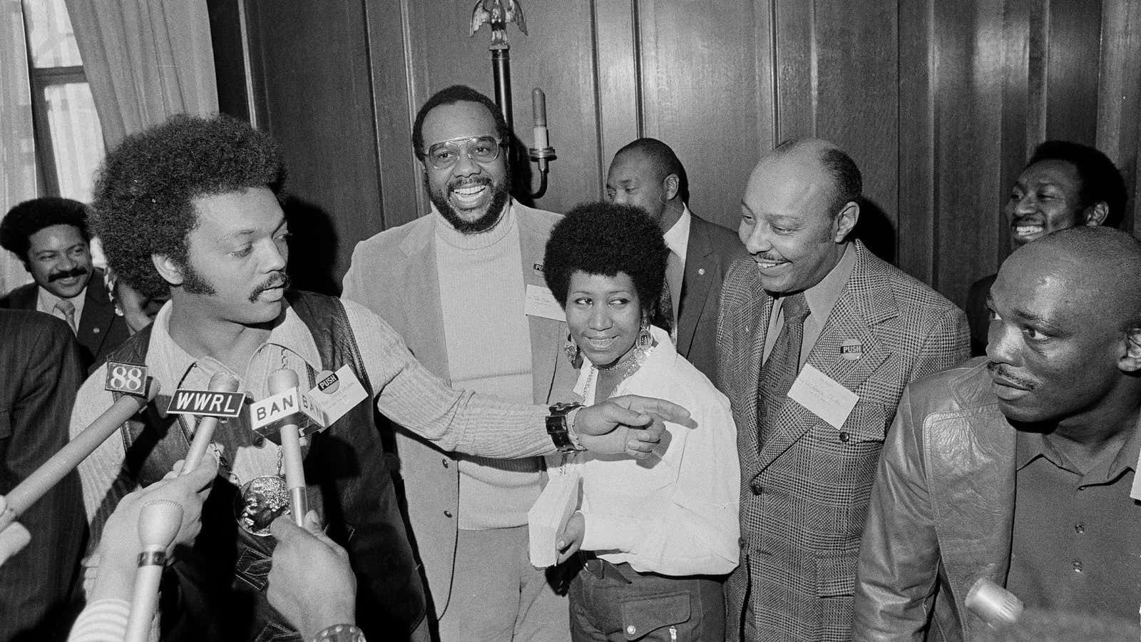 Aretha Franklin with Rev. Jesse Jackson, in 1972.