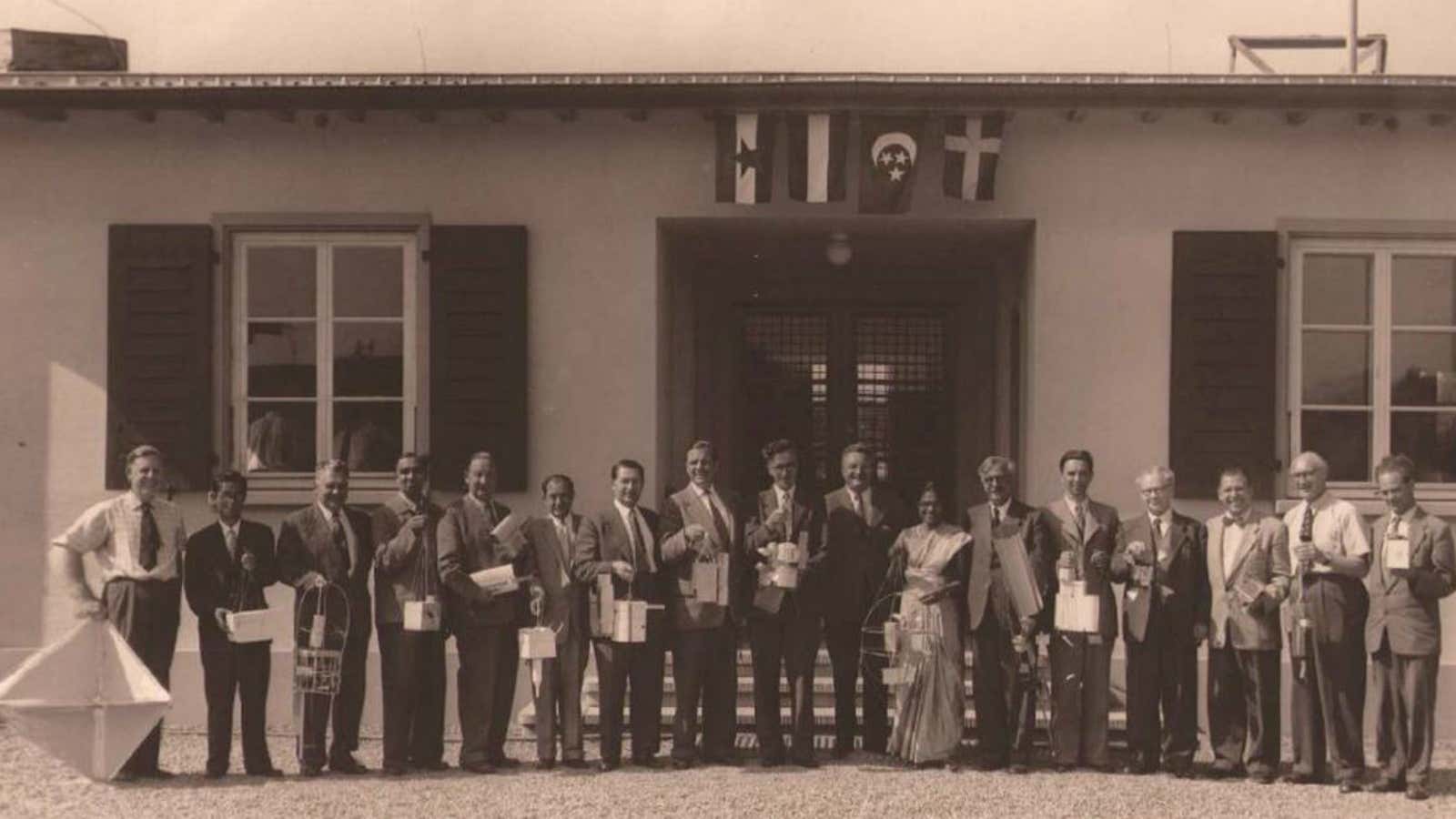 Anna Mani in Payeme, Switzerland, 1956.