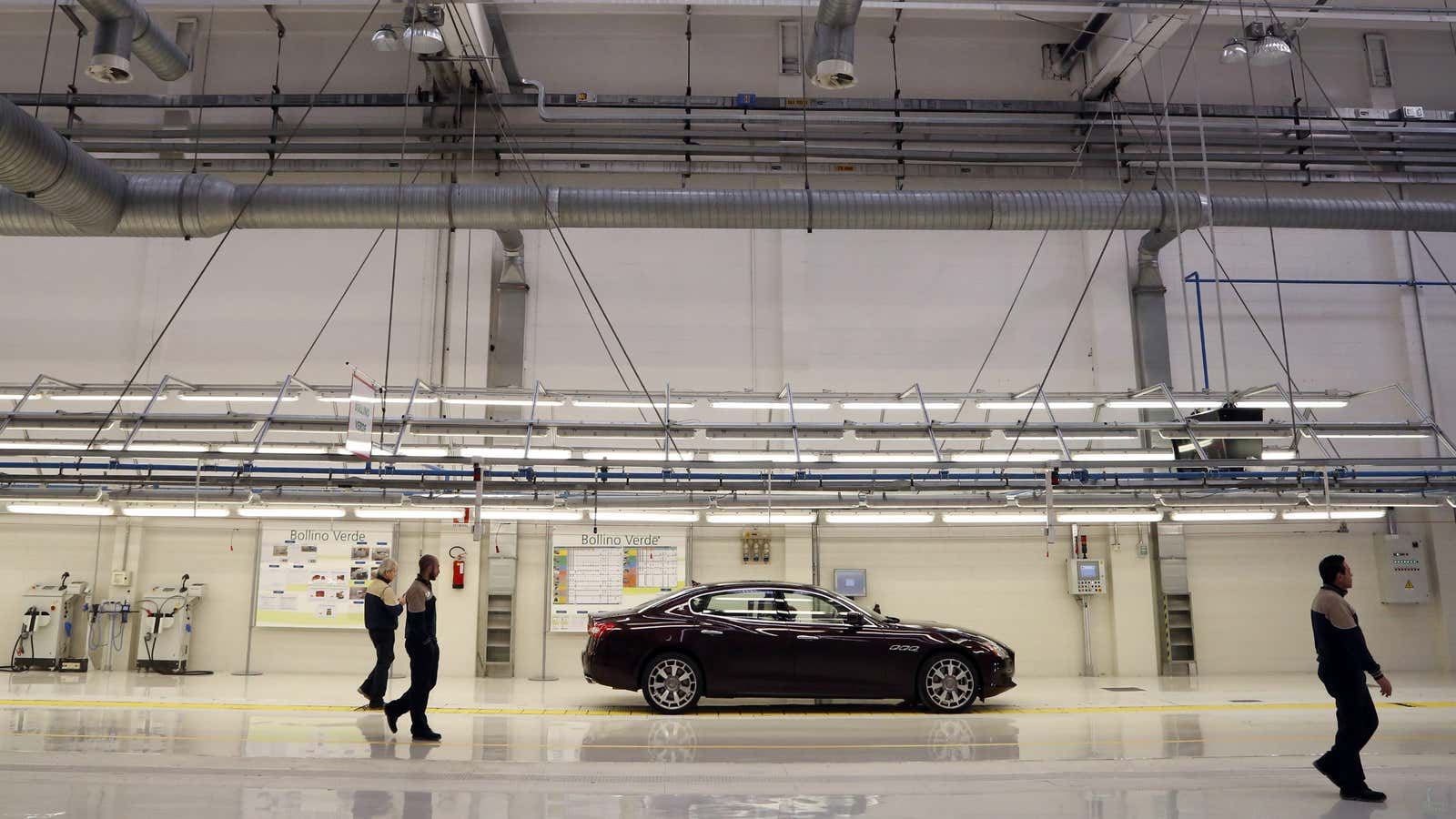 At a plant in Turin, another Maserati needs a home.