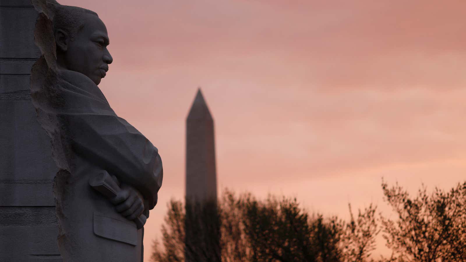 The Martin Luther King Jr. Memorial on the National Mall in Washington DC.