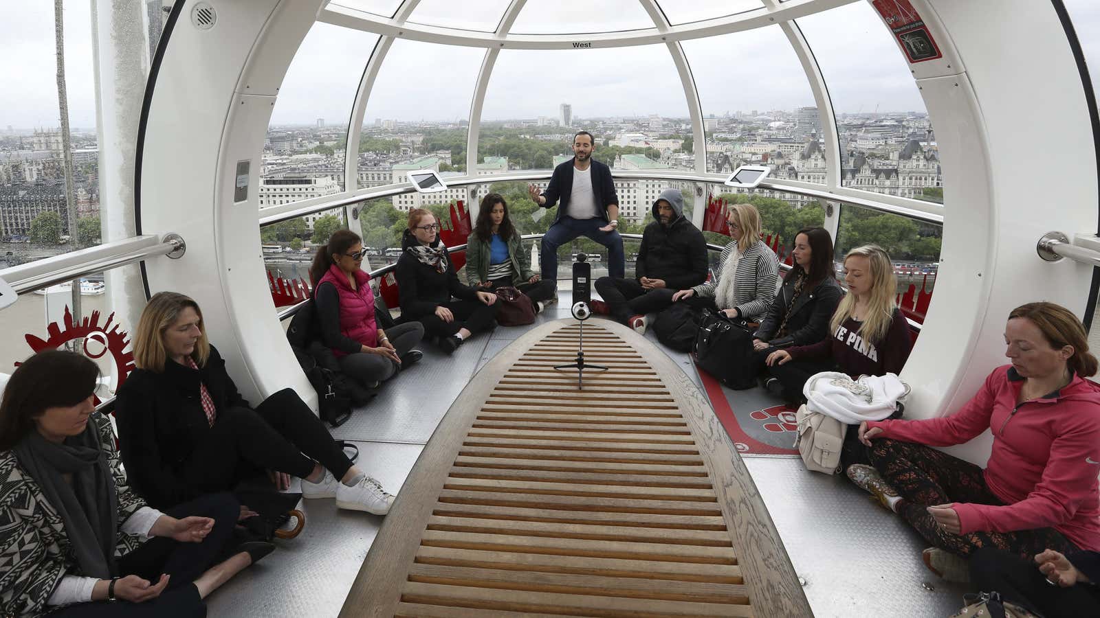 Mainstream mindfulness: On World Meditation Day, even the London Eye hosts meditators.