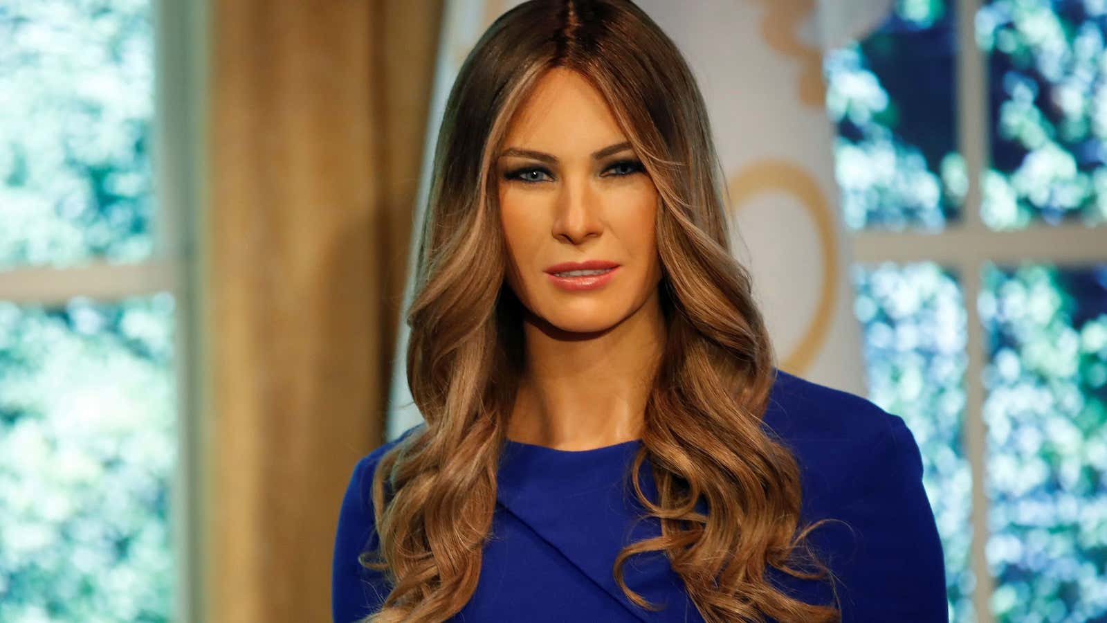 Melania’s newly unveiled wax figure.