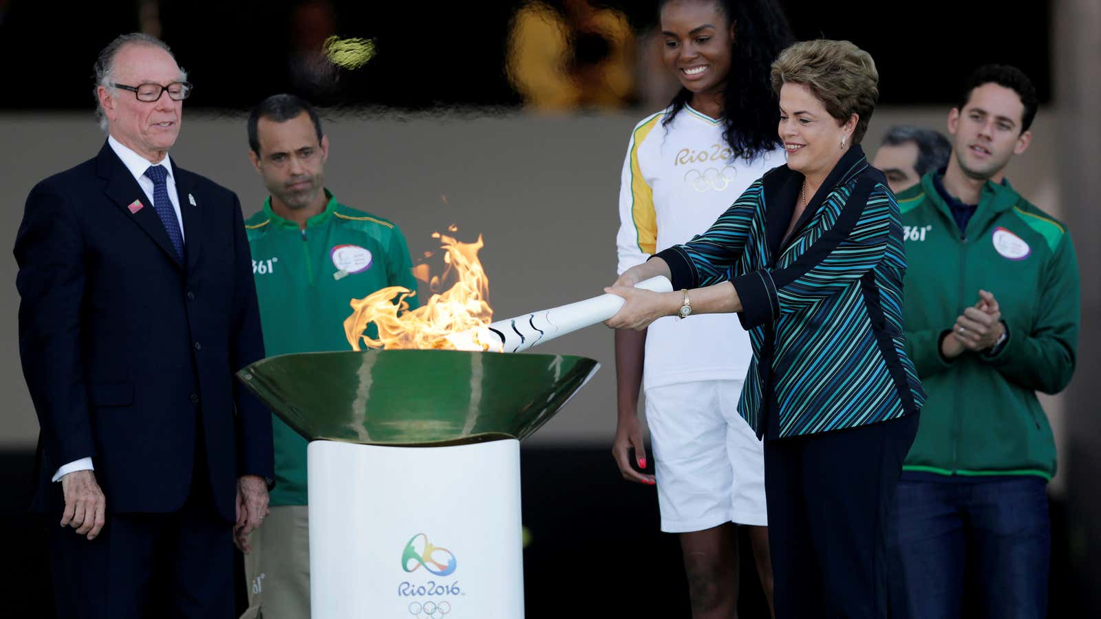 At least she got to carry the torch for a bit.