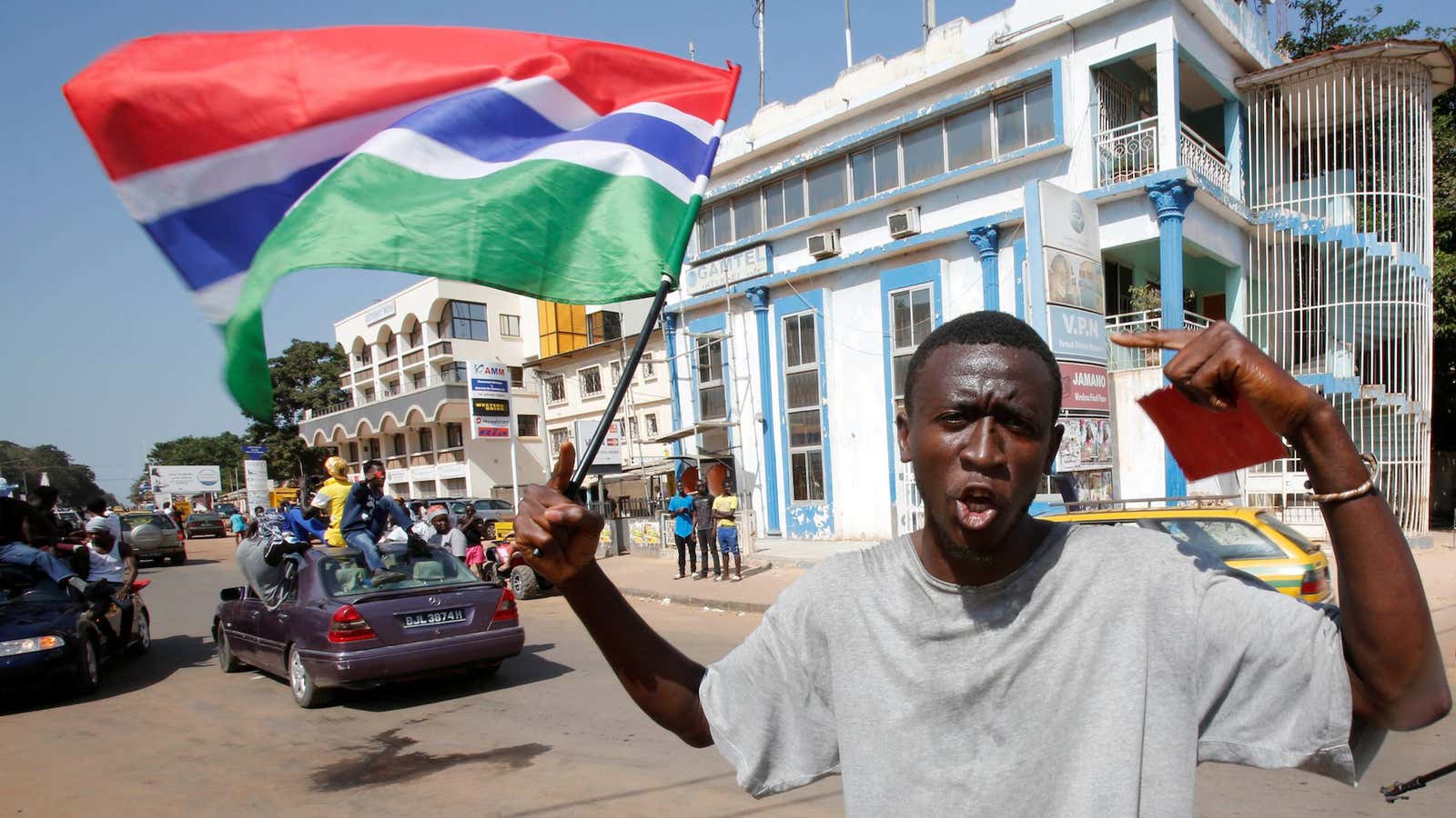 Gambia celebrates.