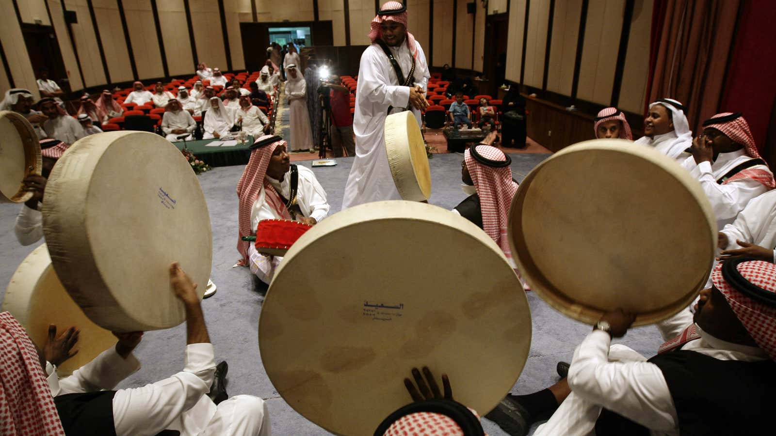 In Saudi Arabia, live performance of music is frowned upon, but traditional folk music is permited