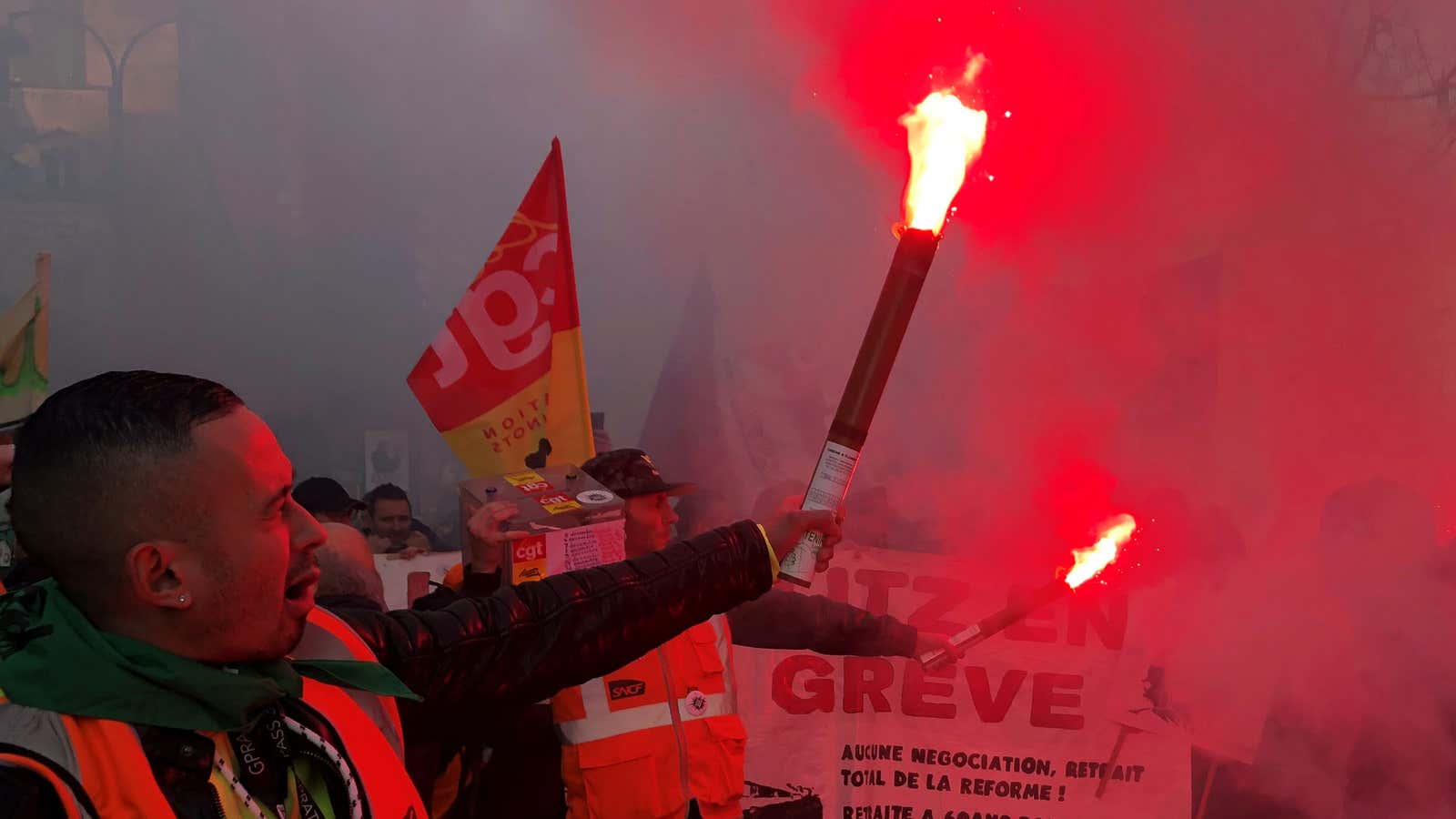 In France, pensions are going up in smoke