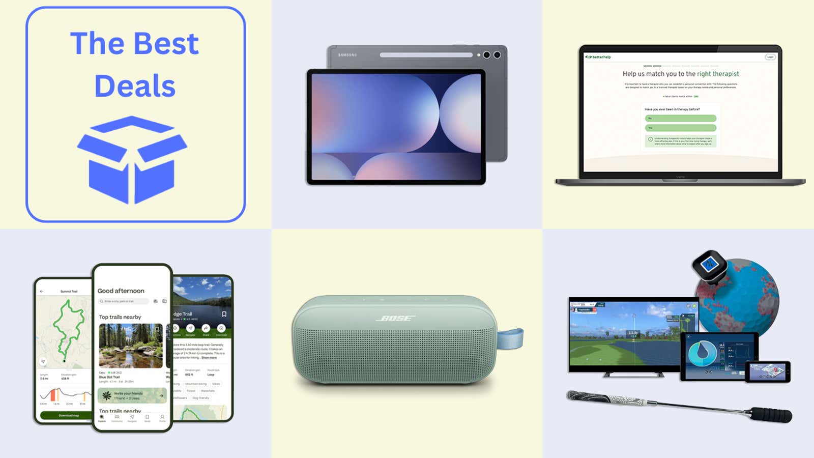 Image for Best Deals of the Day: Samsung, Bose, BetterHelp, AllTrails, Golf Simulator & More