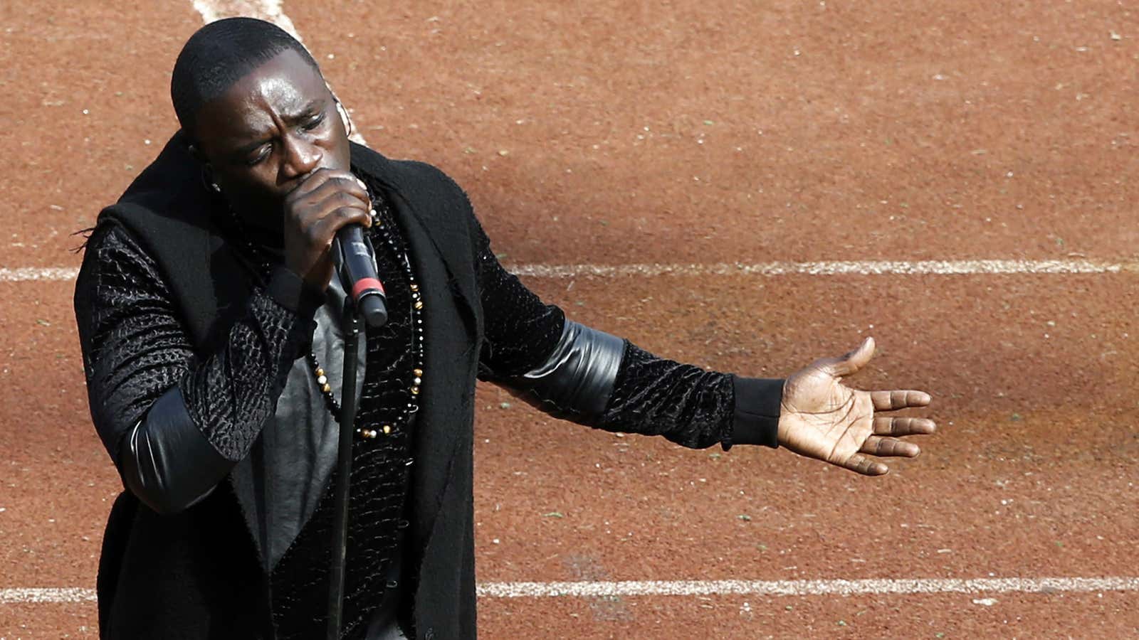 Akon performs at the opening ceremony of the 2015 African Cup of Nations soccer tournament  in Bata, Equatorial Guinea.