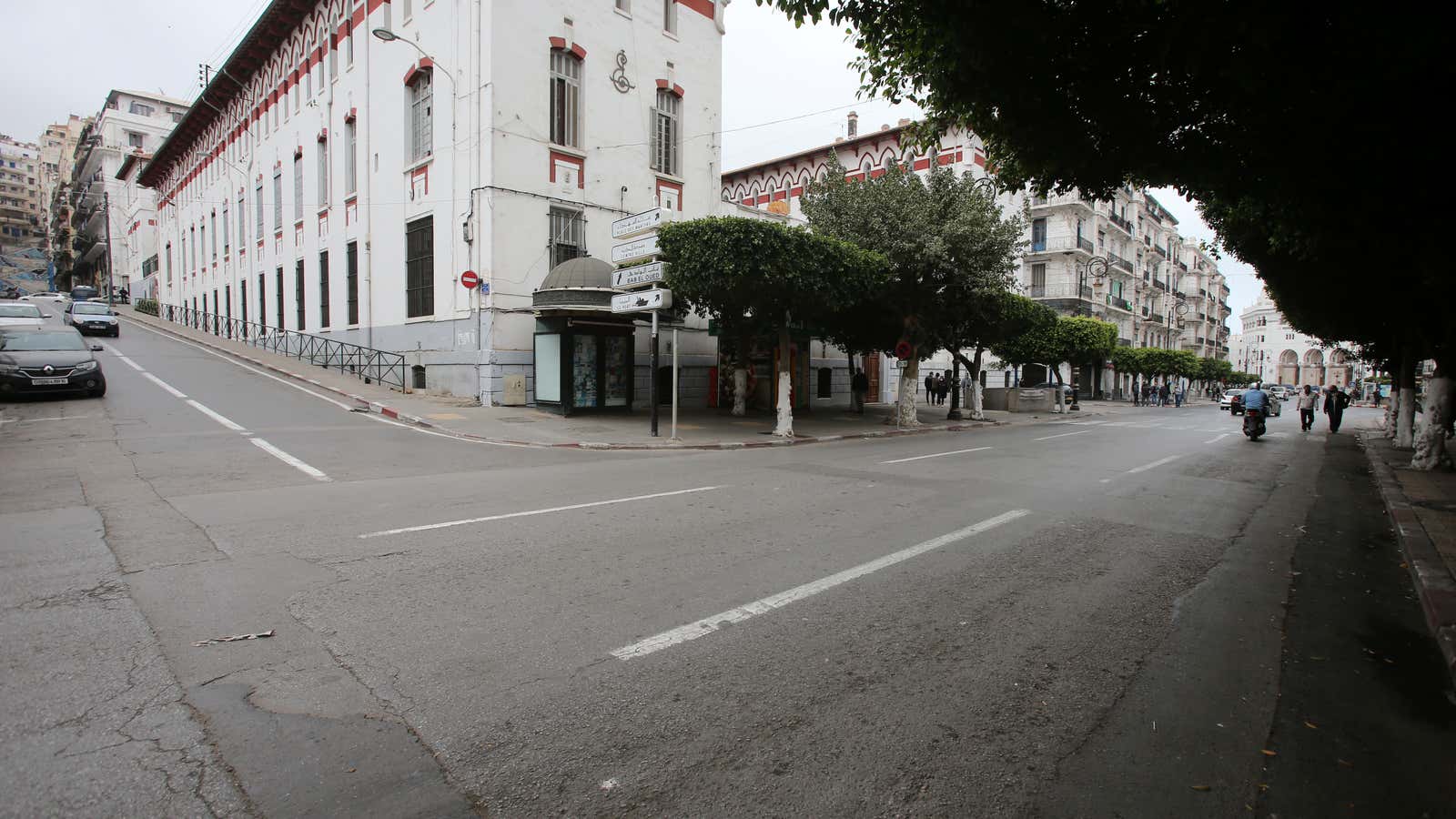 The streets of Algiers were empty after the government banned protests in coronavirus response.