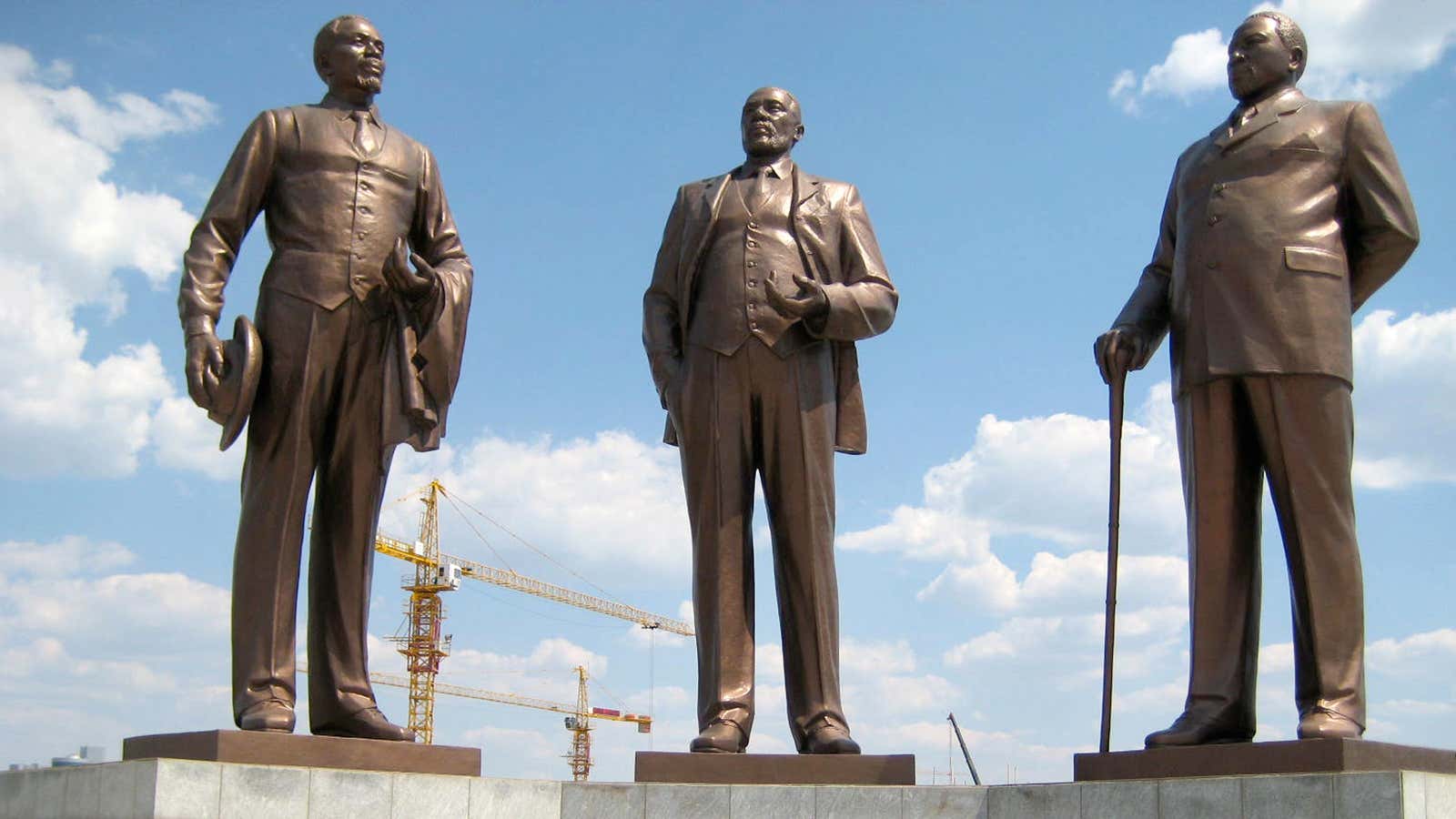 Botswana’s Three Dikgosi Monument, built by the North Korean firm Mansudae in 2005.