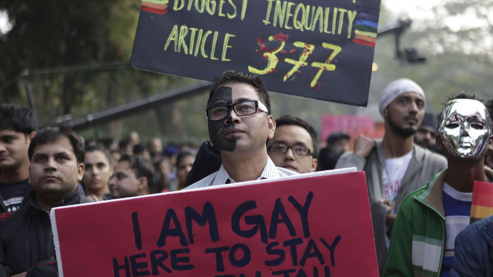 Being gay is a crime in India.