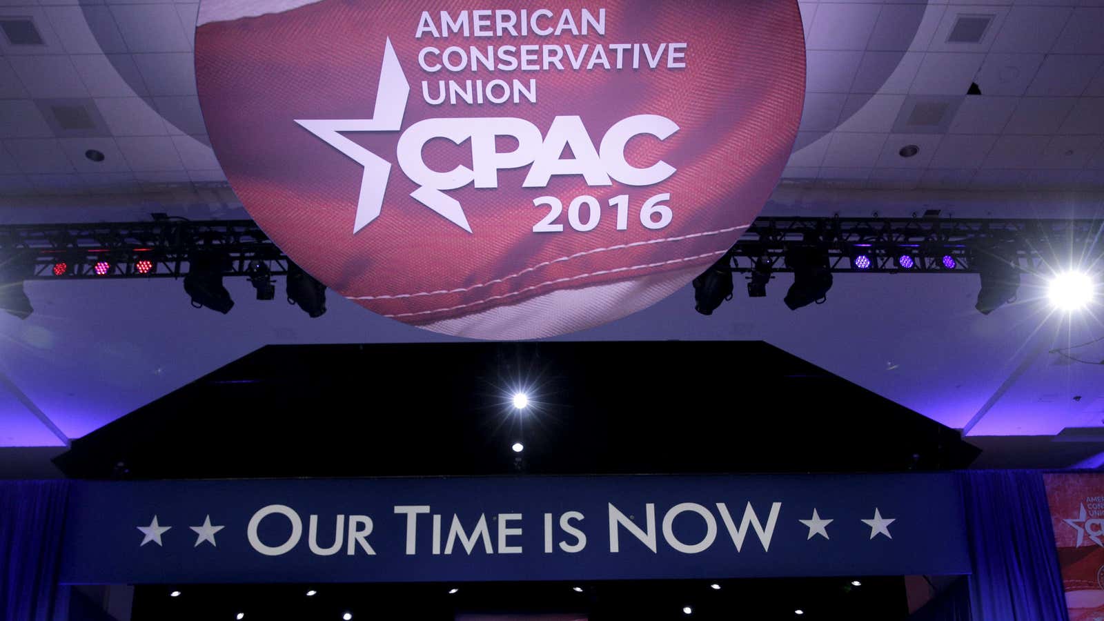 Chairman of the National Republican Committee Reince Priebus (L), speaks with conservative political commentator Sean Hannity at the 2016 Conservative Political Action Conference (CPAC) at…