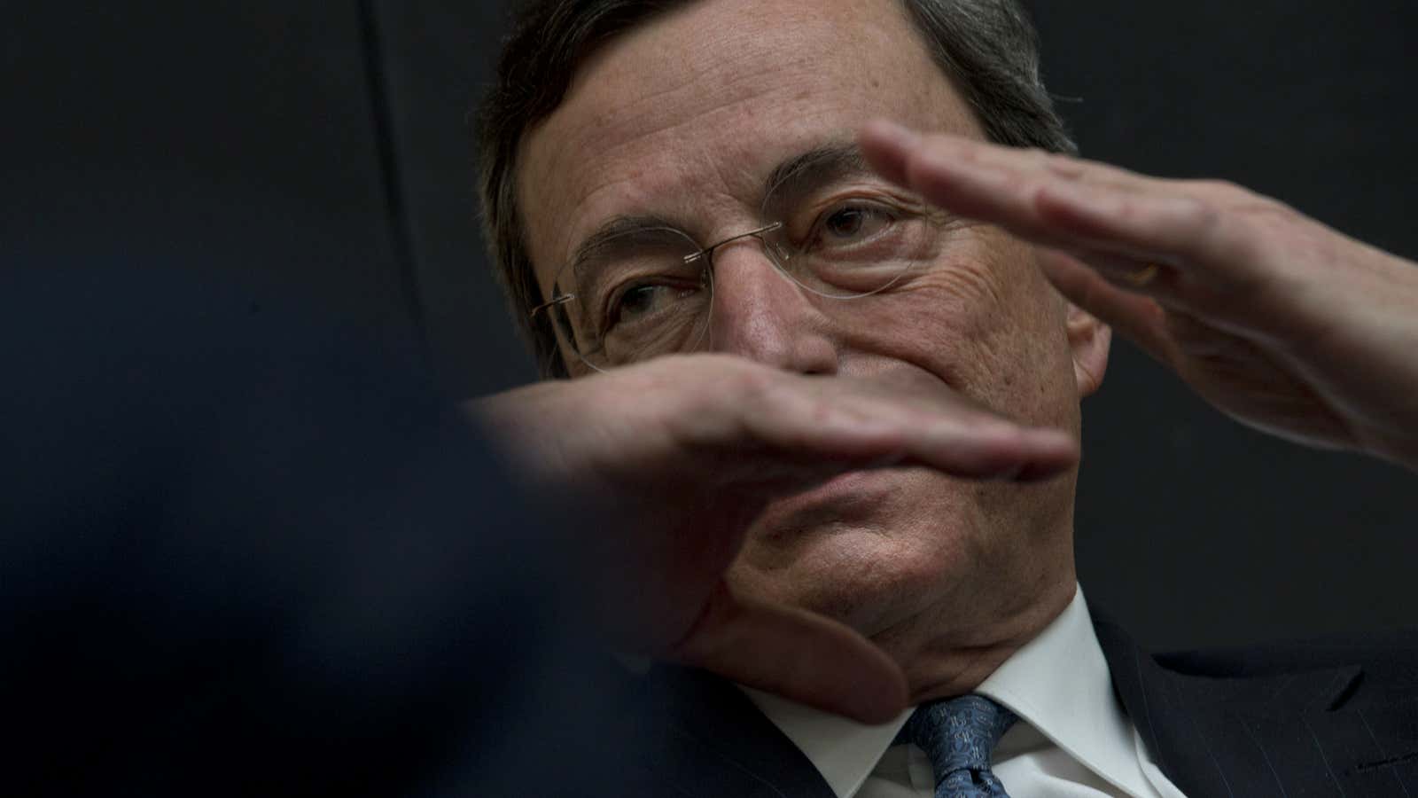 Draghi cuts rates just a little bit.