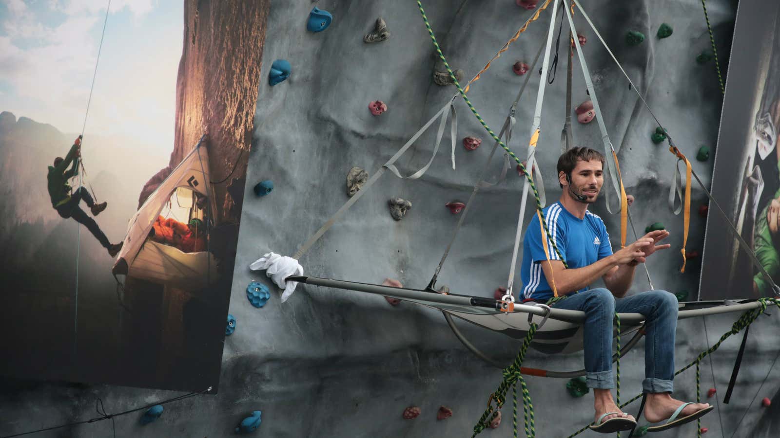 A rock climbing workshop on the ship during last year’s Summit at Sea.