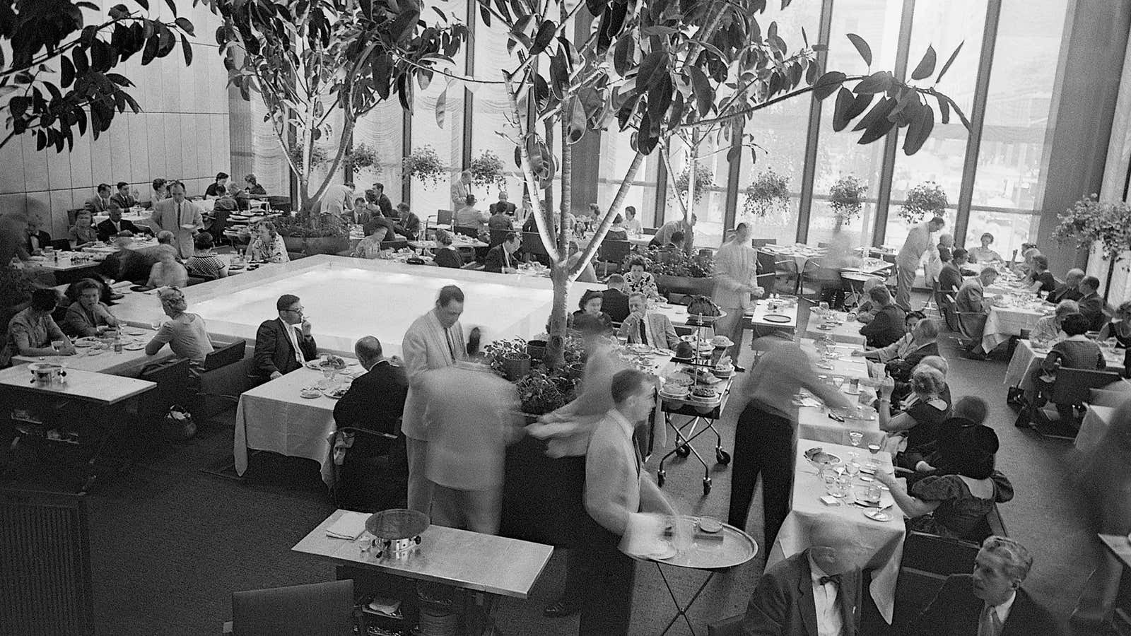 The Four Seasons pool room in 1959.