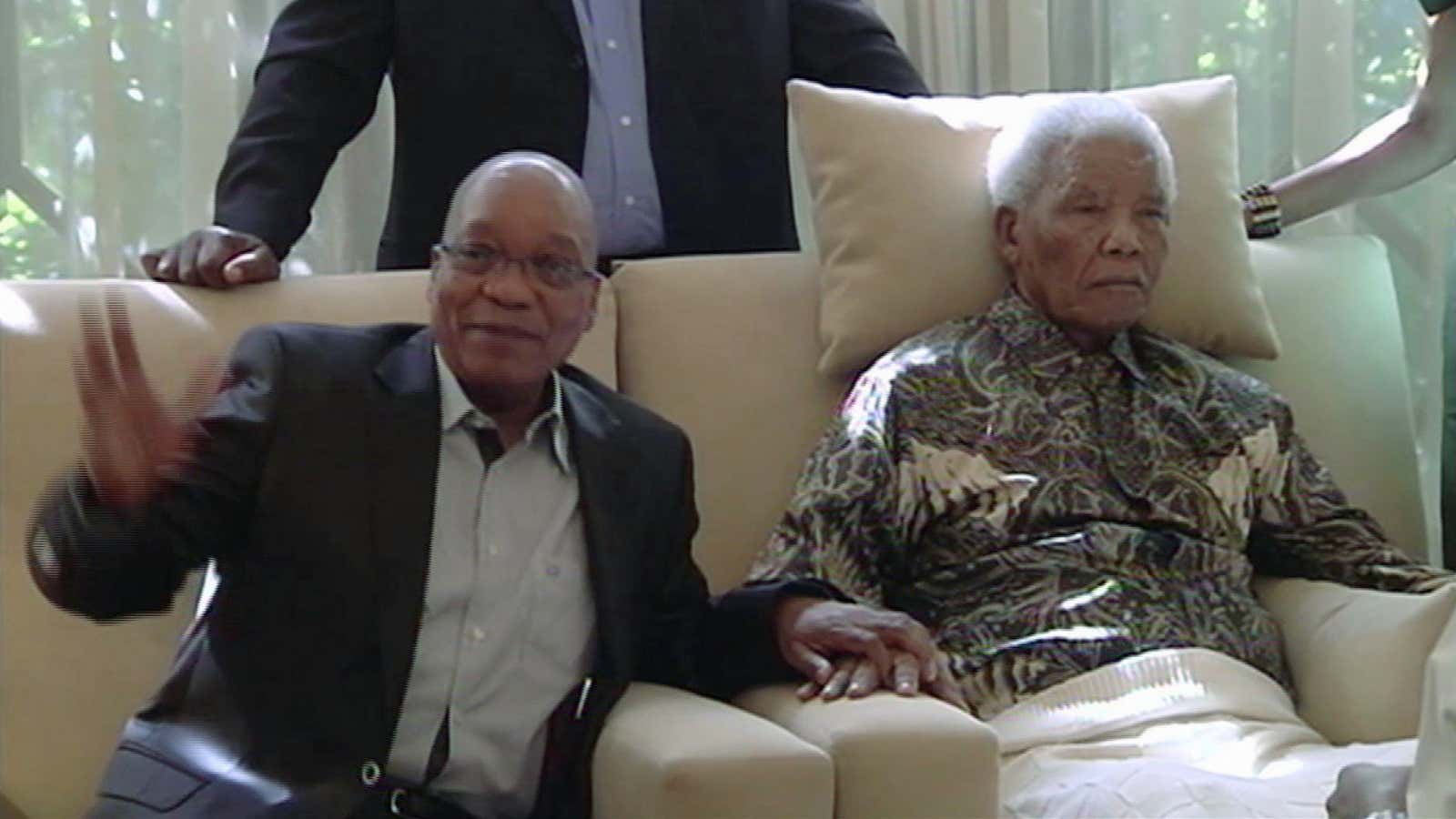 Quite the pair: Zuma and Mandela.