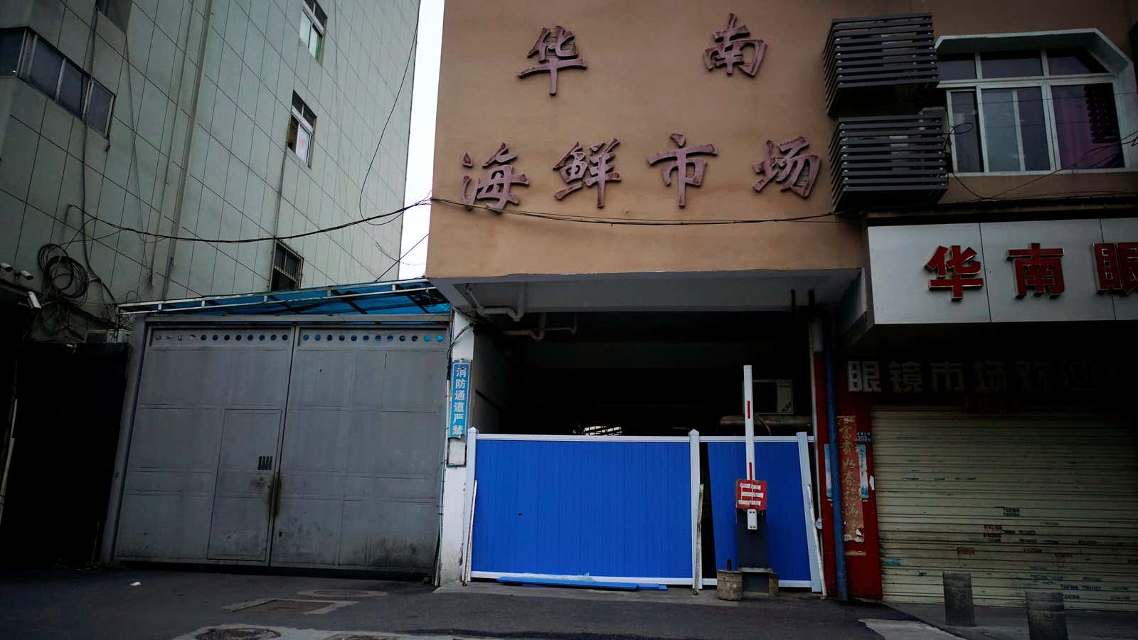 The Huanan meat and seafood market in Wuhan