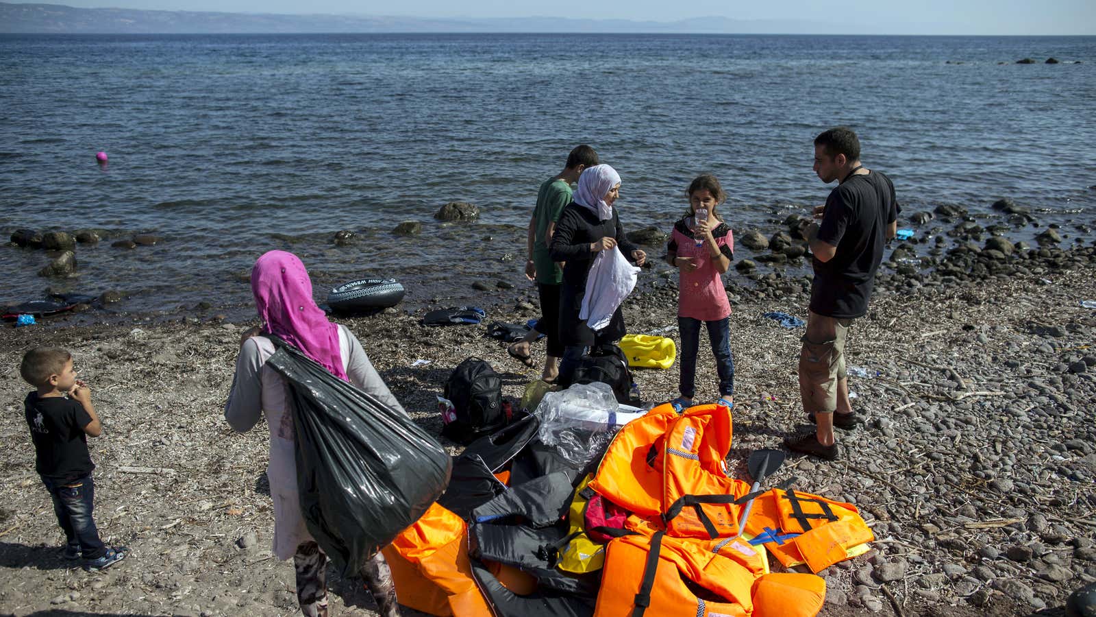 Thousands of refugees are beginning their journey to Europe via the Greek island of Lesbos.