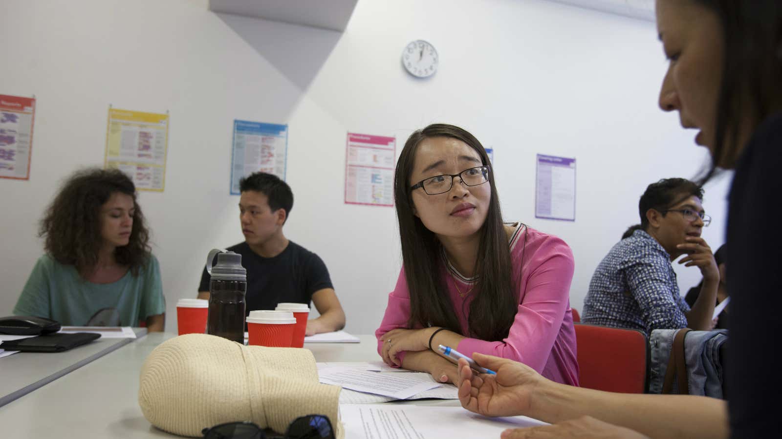 Immigrants to Australia in a government-subsidized English-language class in Sydney.