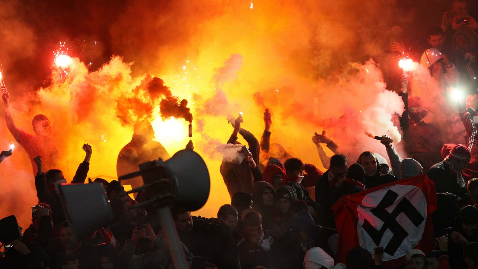 Swastika flags are not atypical occurrences in Russian football.