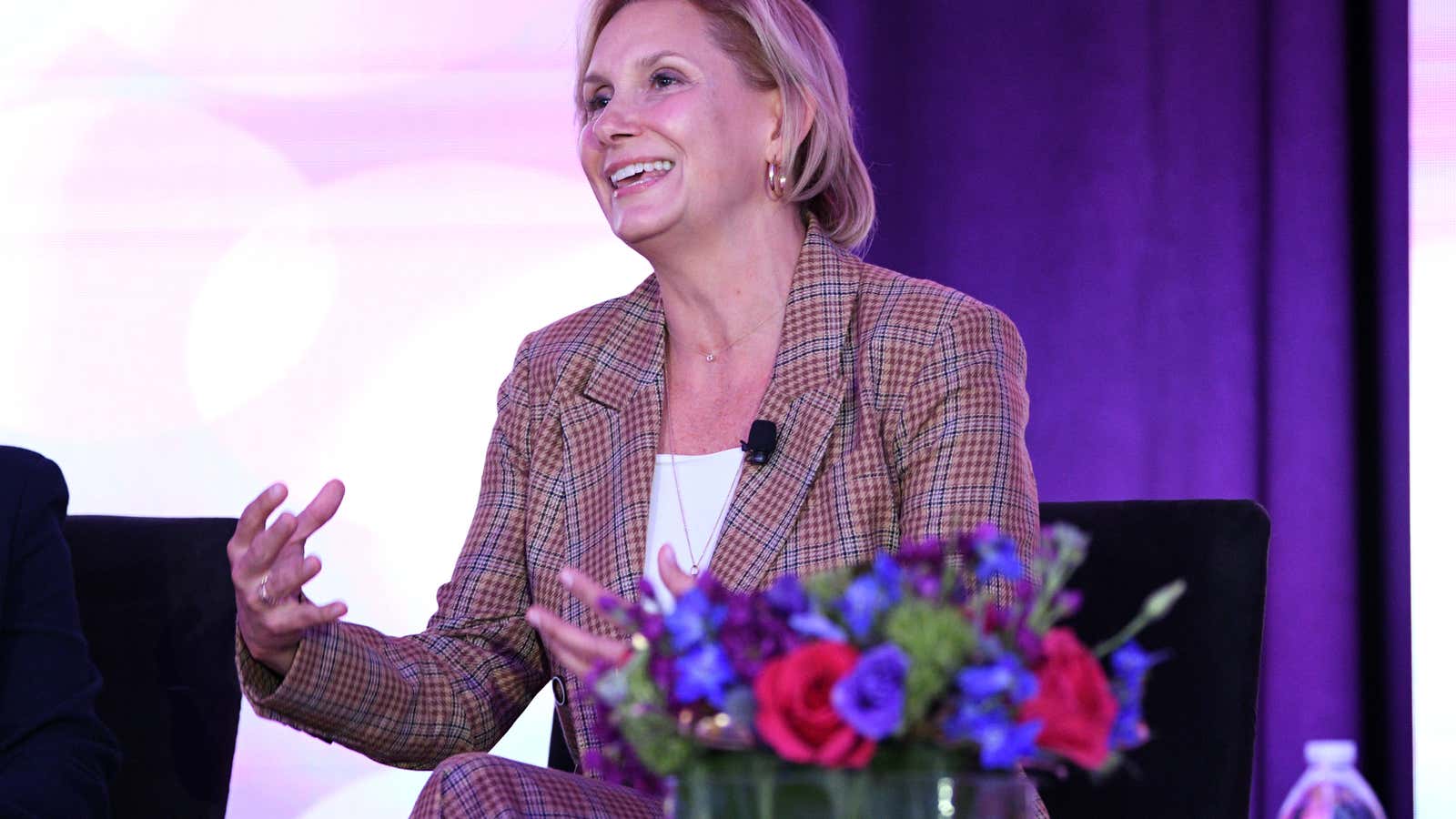 Christina Spade speaks onstage at the WICT Network Leadership Conference &amp; Touchstones Luncheon at the Marriott Marquis Hotel on October 10, 2022 in New York City.