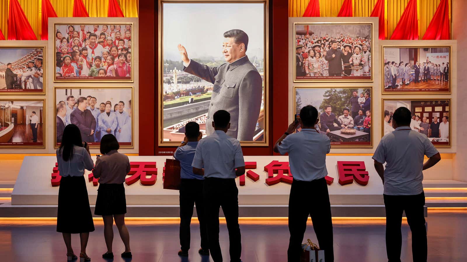 Images of Xi at the newly opened Museum of the Communist Party of China in Beijing.