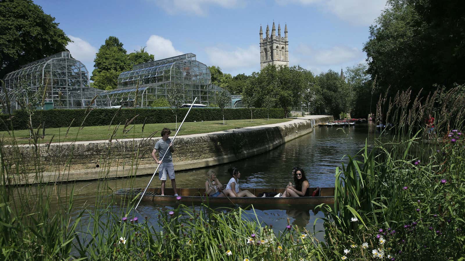 Punting on the river Cherwell in Oxford.