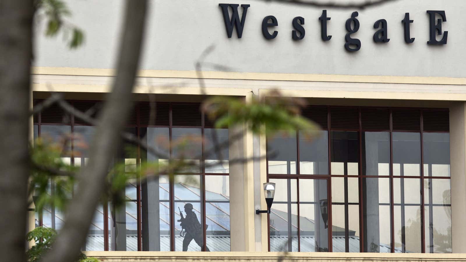 A soldier at Westgate mall in Nairobi.