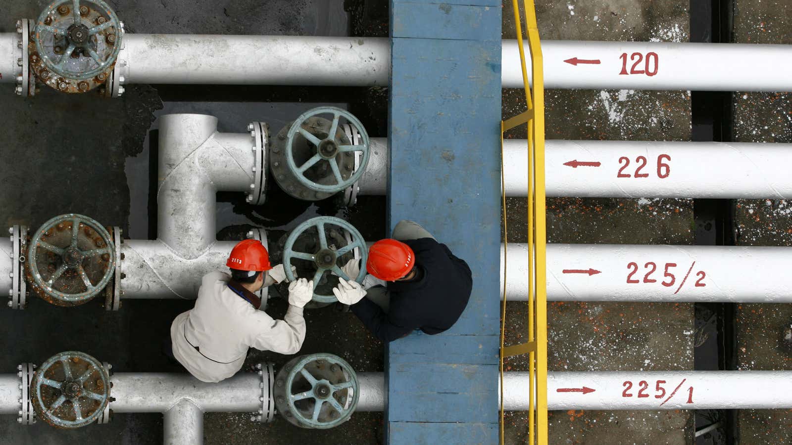 An oil refinery in Jingmen, in China’s Hubei province.