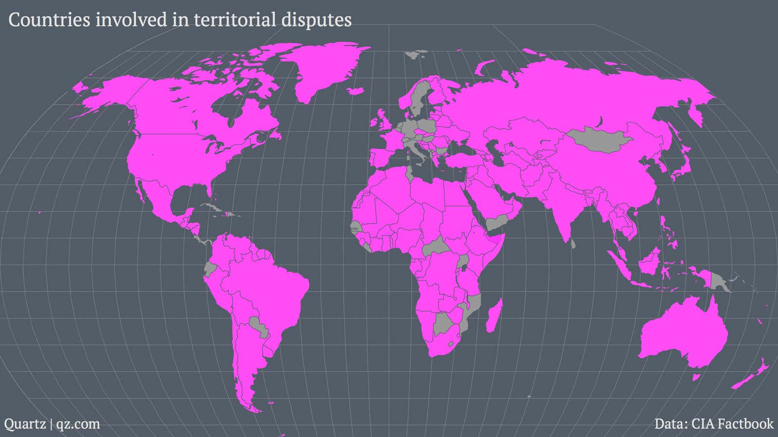 Here is a map of all the countries with territorial disputes