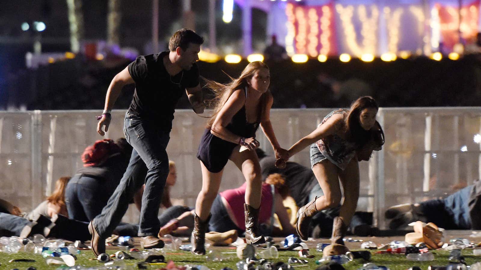 People were running to escape gunfire at the Route 91 Harvest country music festival.