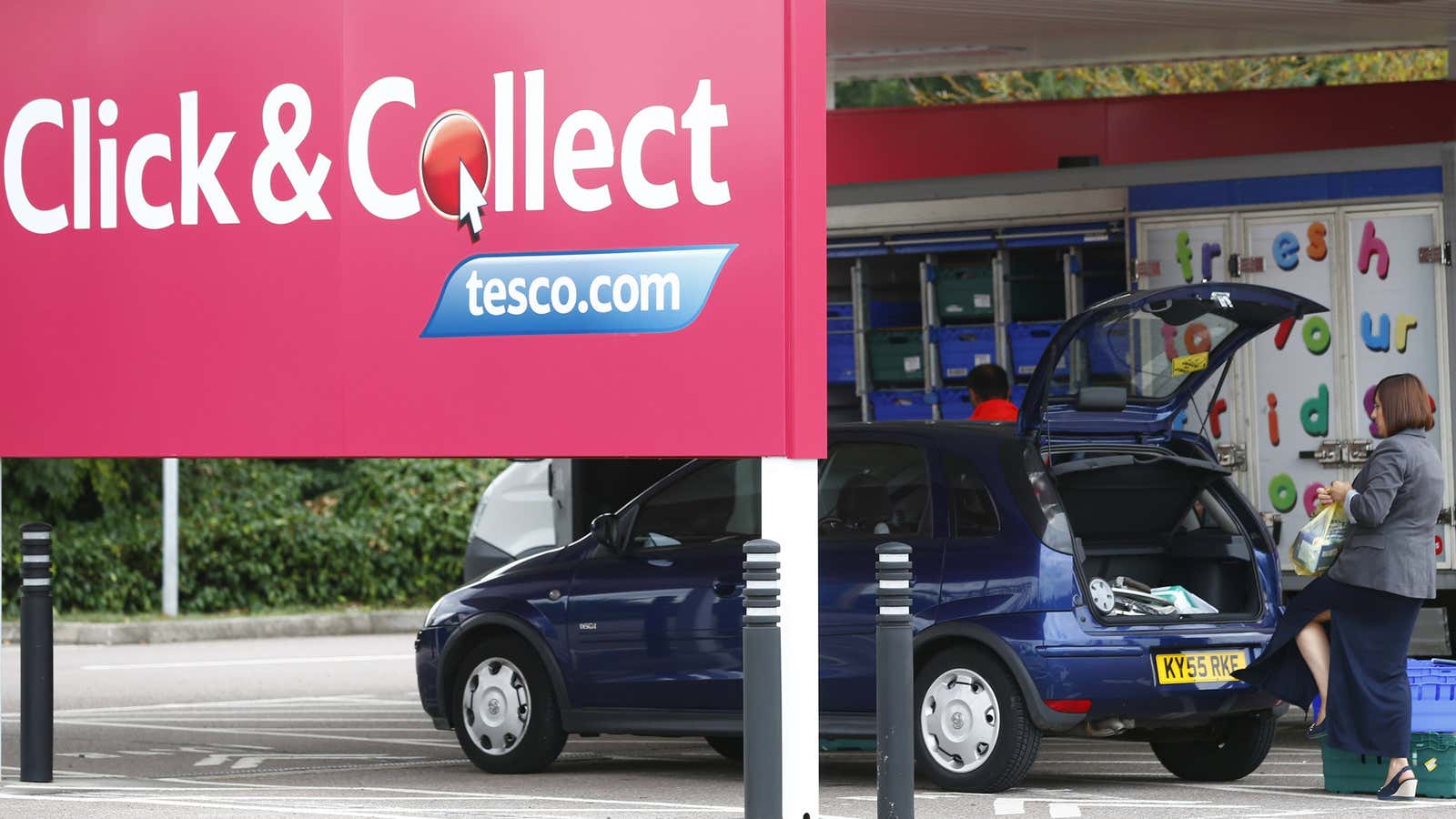 Tesco groceries ordered on Tesco tablets are best paid for with Tesco bank accounts and retrieved with Tesco gas.