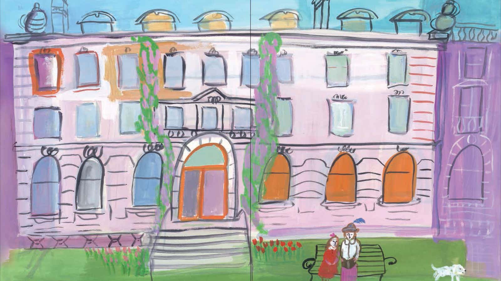 Maira Kalman’s view of Cooper Hewitt at the Carnegie Mansion.