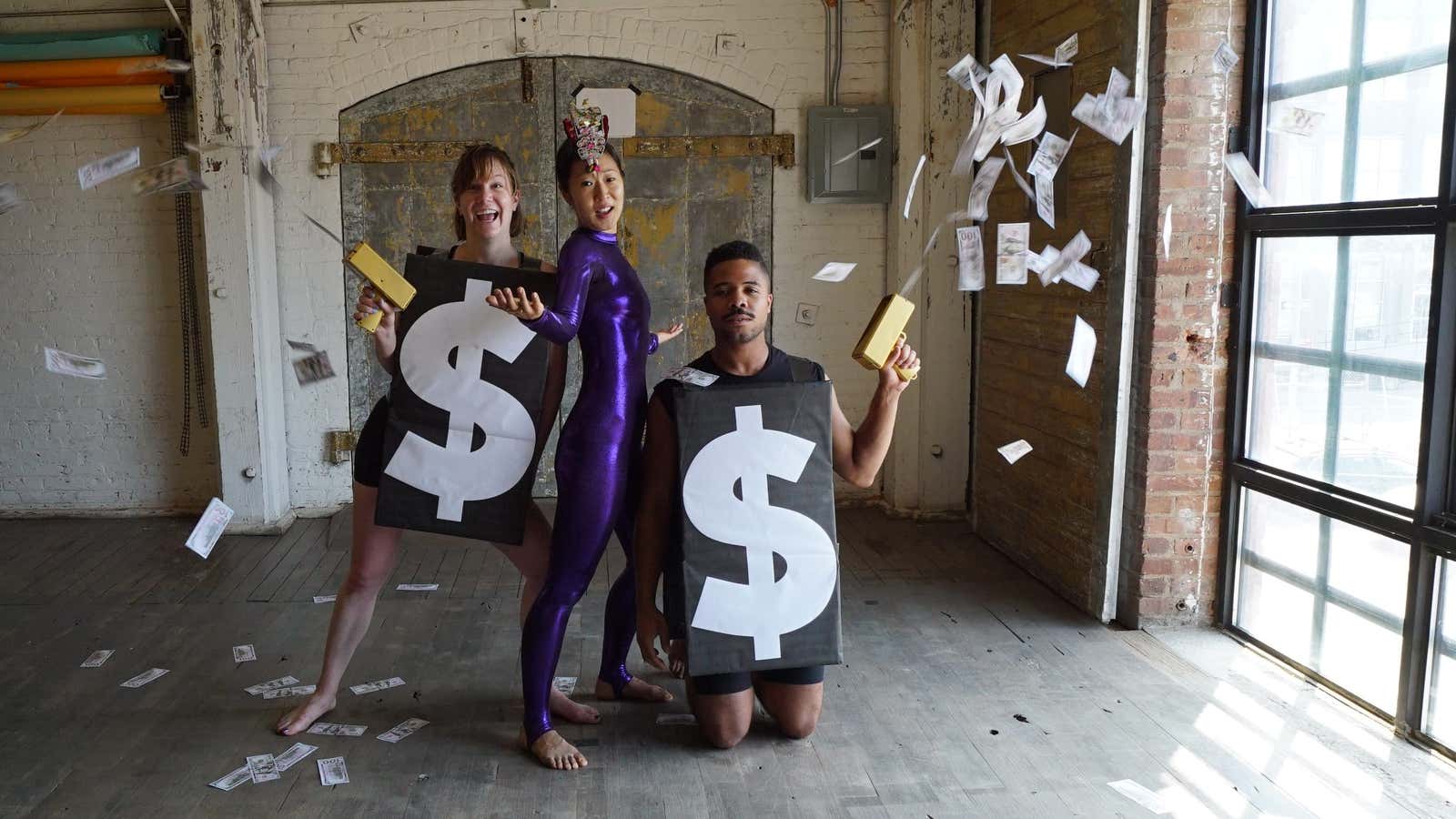 Caitlin Boston, center, and friends, celebrating freedom.