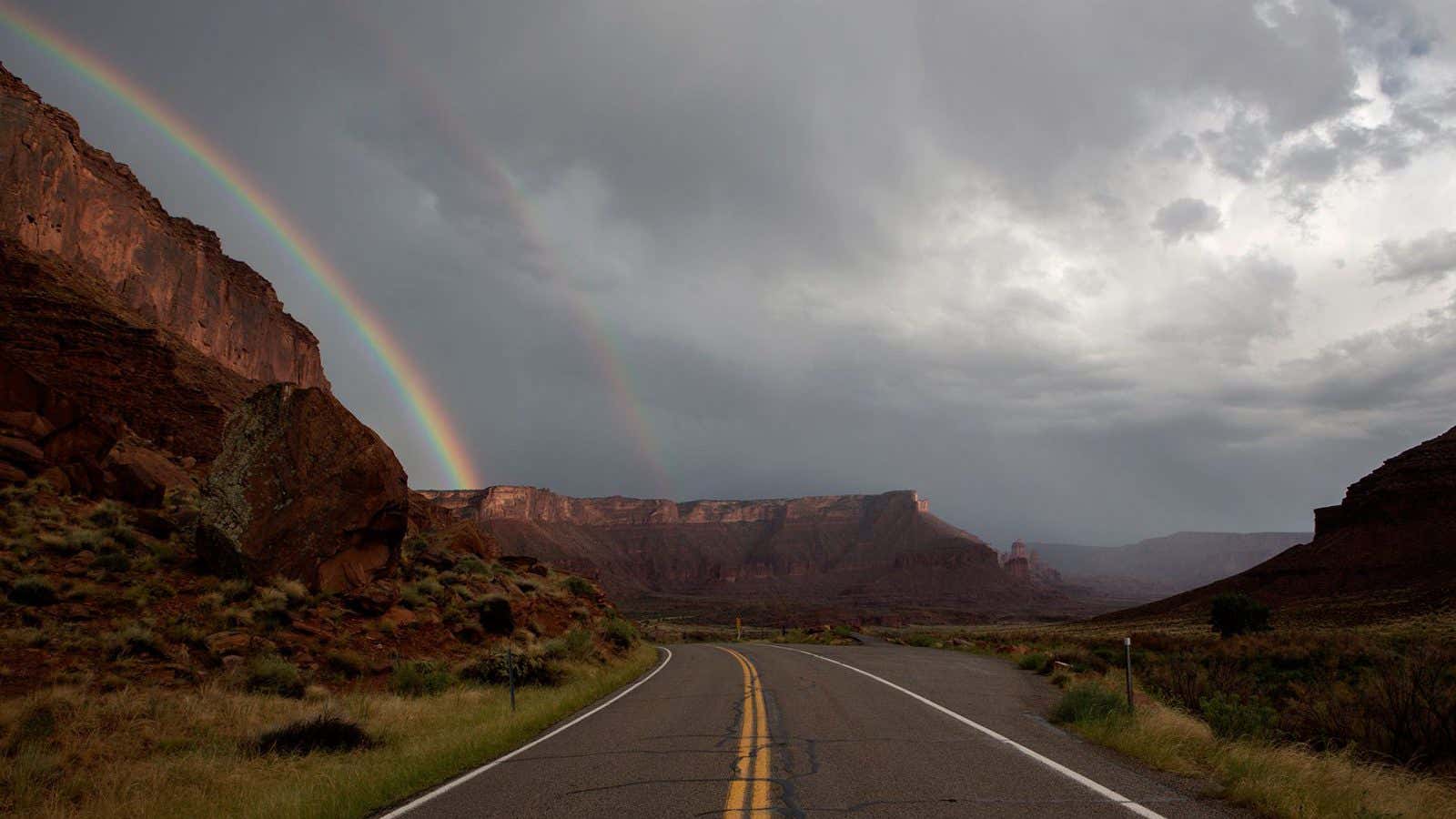 The photographer’s perspective of Castle Valley, Utah, after the rain.